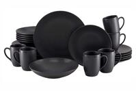CreaTable, 23194, Serie Soft Touch Black, 24-teiliges Geschirrset f&uuml;r 6...