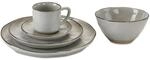 LOBERON Geschirr 30er Set Biarr&eacute;, grau | Bewusst unebenes Design,...