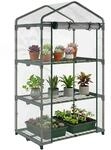Outsunny Gew&auml;chshaus Regale Winterfest Balkon 69 x 49 x 125 cm Transparent 