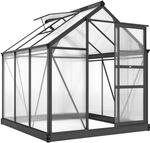 Outsunny Gew&auml;chshaus Aluminium mit Dachfenster 190x192x201cm Grau | 3,65m&sup2;,