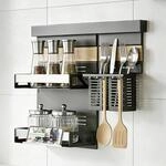Mai & Mai K&uuml;chen Organizer mit 2-St&ouml;ckiges Gew&uuml;rzregal und Besteckhalter 