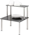bremermann Glas-Regal, K&uuml;chenregal auf 2 Ebenen, Glasplatten mit...