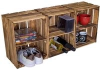 Holzkiste Bella geflammt40 x 30 x 25cm Weinablage Weinaufbewahrung...