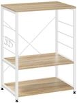 WOLTU K&uuml;chenregal, Standregal Mikrowellenhalter, B&auml;cker Regal Metallregal aus Holz