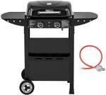 Royal Gourmet 2-Brenner Gasgrill und Griddle Combo, 2 IN 1 Grillwagen mit abklappbare