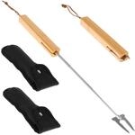 bremermann Teleskop-Grillgabel 2er Set // inkl. Tasche // Edelstahl & Bambus //