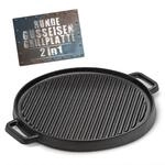 BBQ BOSS Grillplatte Induktion [2 in 1] Gusseisen Grillrost &ndash; Grillplatte...