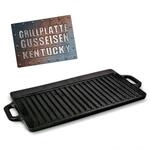 BBQ BOSS Grillplatte eckig [2 in 1] Gusseisern &ndash; Gussplatte &ndash; Gasgrill &ndash;