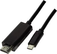 LogiLink UA0329 - USB-C auf HDMI High Speed Anschlusskabel, Thunderbolt 3 kompatibel,