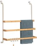 eluno Handtuchhalter f&uuml;r die Glasduschwand aus Metall und Bambus,...