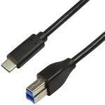 USB 3.2 (Gen1x1) Anschlusskabel, USB (Typ C) zu USB (Typ B) schwarz, 2m