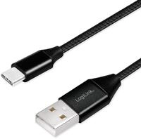 USB 2.0 Anschlusskabel, USB (Typ A) zu USB (Typ C) schwarz, 0,3m