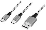 Logilink CU0202 - UUSB 2.0 Anschlusskabel, USB-A zu microUSB + USB-C, Farbe: