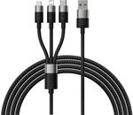 BASEUS StarSpeed 1-for-3 Schnelllade-Datenkabel USB auf M+L+C 3,5 A 1,2 m...