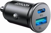 Joyroom Mini Car Ladeger&auml;t Doppel schnelles Ladeger&auml;t USB-C & USB-A 30W Schwarz