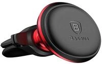 Baseus Magnetic Air Vent Car Mount Holder with Cable Clip (Red/Black)