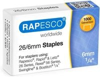 Rapesco Heftklammern, verzinkt, 26/6 mm, 5 Packungen mit je 1000 St&uuml;ck