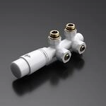 doporro Anschlussventil mit Thermostat Wei&szlig; Mittelanschluss 187mm | Design