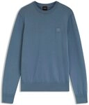 BOSS Herren Kanovano S Pullover aus Baumwoll-Mix mit Kaschmir-Anteil und Logo-Patch