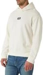 Armani Exchange Herren Front Back Embroidered Logo Buttoned Hoodie Hooded Sweatshirt