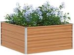 vidaXL Hochbeet Hellbraun 100 x 100 x 45 cm Verzinkter Stahl