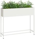 vidaXL Hochbeet Gartenpflanzer Wei&szlig; 100 x 26 x 82 cm Stahl