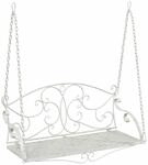 vidaXL Schaukelbank Stahl 110 x 52,5 x 47 cm Antik Wei&szlig;