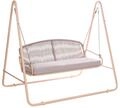 Hollywoodschaukel Stahl Rahmen beige geflochten Gartenschaukel Norcia