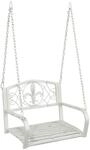 vidaXL Schaukelbank Stahl 71,5 x 59 x 55 cm Antik Wei&szlig;