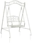 vidaXL Schaukelbank Stahl 113 x 121,5 x 168 cm Antik Wei&szlig;