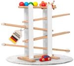 Coemo Stabile Kugelbahn L aus Holz, Grau, 7 niedliche Mobile wie Auto | Blume,