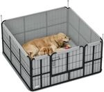 PawHut Wurfkiste f&uuml;r Welpen f&uuml;r gro&szlig;e Hunde 122 x 122 x 60 cm Schwarz |...