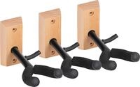 Classic Cantabile Violinenwandhalter Holz 3x Set, Grundplatte aus Holz | Mit