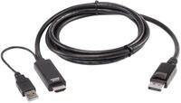 ATEN 2L-7D02HDP True 4K HDMI zu DP Kabel 1,8m, True 4K