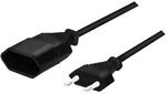 LogiLink CP124 Netzkabel Euro CEE 7/16 Stecker zu Buchse, 3m schwarz