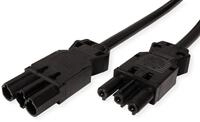 BACHMANN Ger&auml;teverl&auml;ngerung GST18-3 Stecker/Kupplung, schwarz, 0,5 m