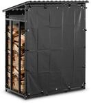 hillvert HI-FWR-17 Kaminholzregal mit Plane und Dach 600 kg 135 x 70 x 165 cm...