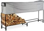 Relaxdays Kaminholzregal extra breit, Abdeckplane f&uuml;r Holzvorrat, schwarz 