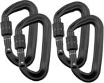 Intirilife 4er Set Karabiner Clips 12 kN 1200 kg Schwarz - 8.2 x 4.6 x 1.5cm -