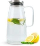 INTIRILIFE Karaffe in KLAR &ndash; 1,2l Krug aus Borosilikatglas mit Henkel und...