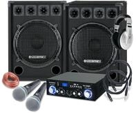 McGrey DJ Karaoke Komplettset PA Anlage Party-2500 (Lautsprecher, 2 x 800 Watt,