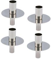 Metall Flaschen Kerzenhalter 4er Set je 8 cm - Silber - Flaschenaufsatz f&uuml;r