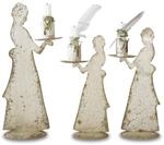 Loberon Kerzenst&auml;nder 3er Set Chanler, antikwei&szlig; | Drei elegante Lichtspender,