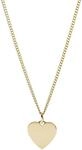 Fossil Damen goldfarbenes Edelstahlcollier mit herzf&ouml;rmigem Anh&auml;nger mit
