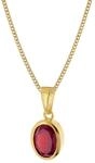 trendor Granat-Anh&auml;nger Gold 333/8K mit vergoldeter Silberkette 68402 |...