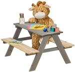 Relaxdays Kindersitzgarnitur Garten, Picknickbank, HBT: 51 x 90 x 78 cm,