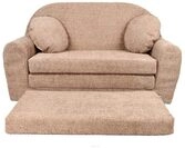 FORTISLINE Kindersofa XXL ausklappbar 96x57x48 cm - Kindercouch aus Teddy-Stoff...