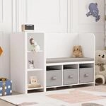 [en.casa] Kindersitzbank mit Regal H&oslash;ylandet Sitzbank mit Stauraum Kinderregal mit 3