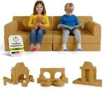 Juskys&reg; Kindersofa Kayo &ndash; Cord, modular & weich, Sofa f&uuml;r Kinderzimmer &