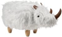 Beliani Tierhocker Wei&szlig; Webpelz Tier Flauschiger Hocker in Tierform | Stoff,